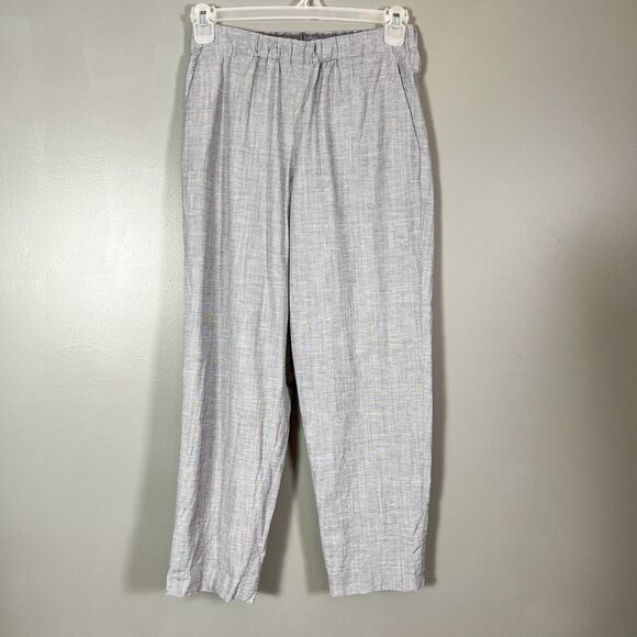 Lafayette 148 Murray Pants S Wool Linen Elastic Pull On Crop Old Money Heritage - Picture 1 of 9